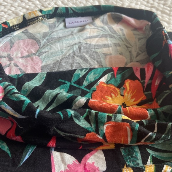 Tropical print beach Bandeau Maxi Dress with pockets - Picture 4 of 5